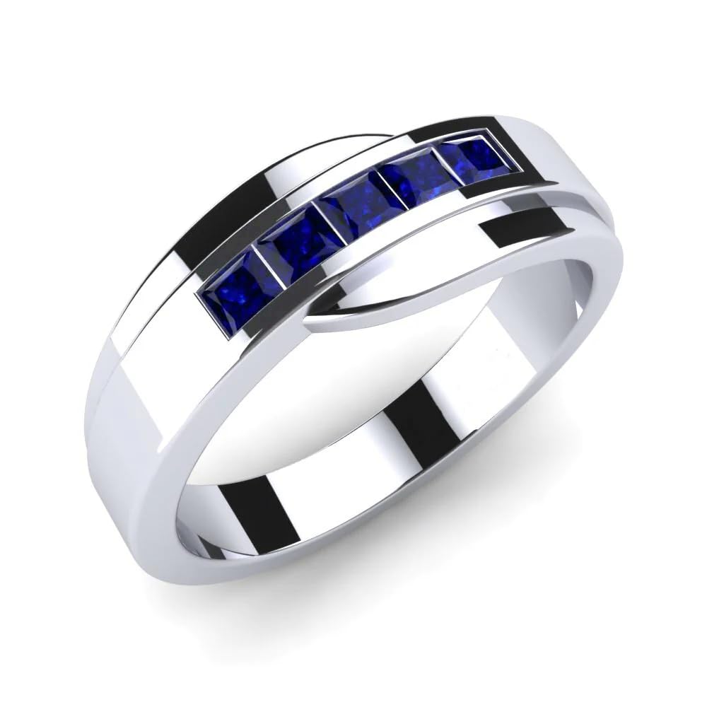S925/10K 14K 18K Solid Gold Mens Gemstone Engagement Band Rings Personalized Engraved Sapphire/Garnet/Moissanite/Emerald/Black Onyx Ring for Men Women
