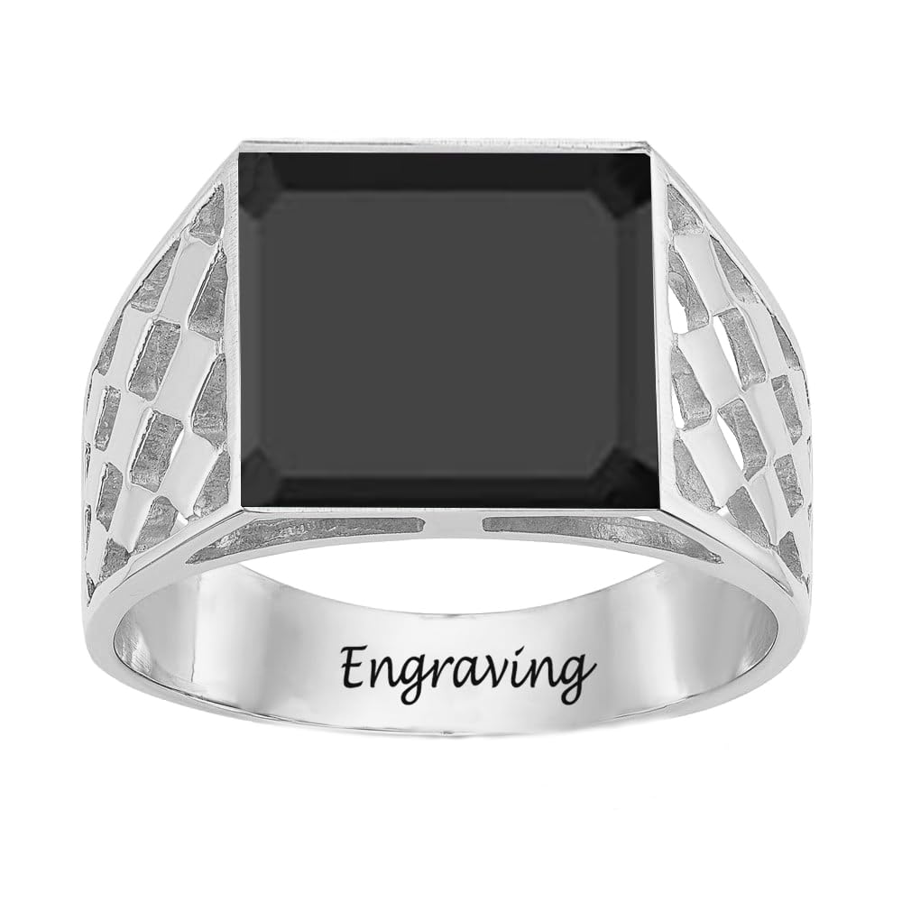 2-6 Carat Men Gemstone Engagement Ring 925 Sterling Silver Men's Birthstone Wedding Band Rings for Men Husband Grandpa Dad Christmas Birthday Anniversary Father's Day