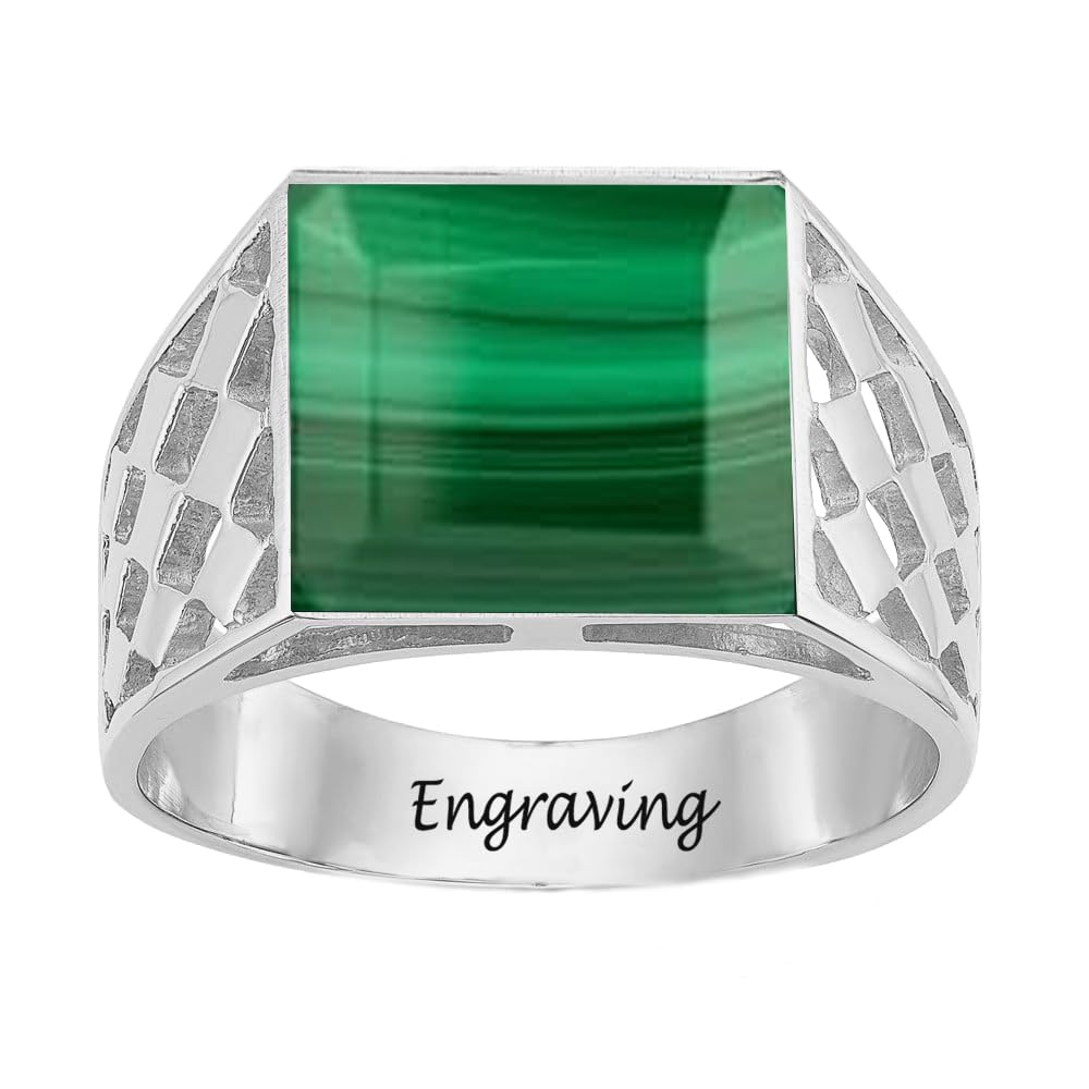 2-6 Carat Men Gemstone Engagement Ring 925 Sterling Silver Men's Birthstone Wedding Band Rings for Men Husband Grandpa Dad Christmas Birthday Anniversary Father's Day