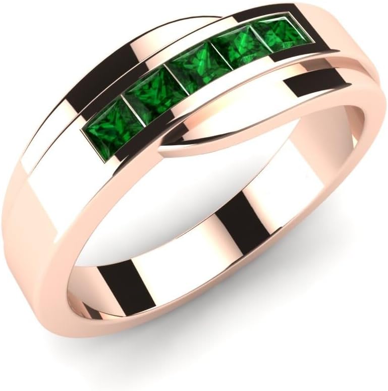 S925/10K 14K 18K Solid Gold Mens Gemstone Engagement Band Rings Personalized Engraved Sapphire/Garnet/Moissanite/Emerald/Black Onyx Ring for Men Women