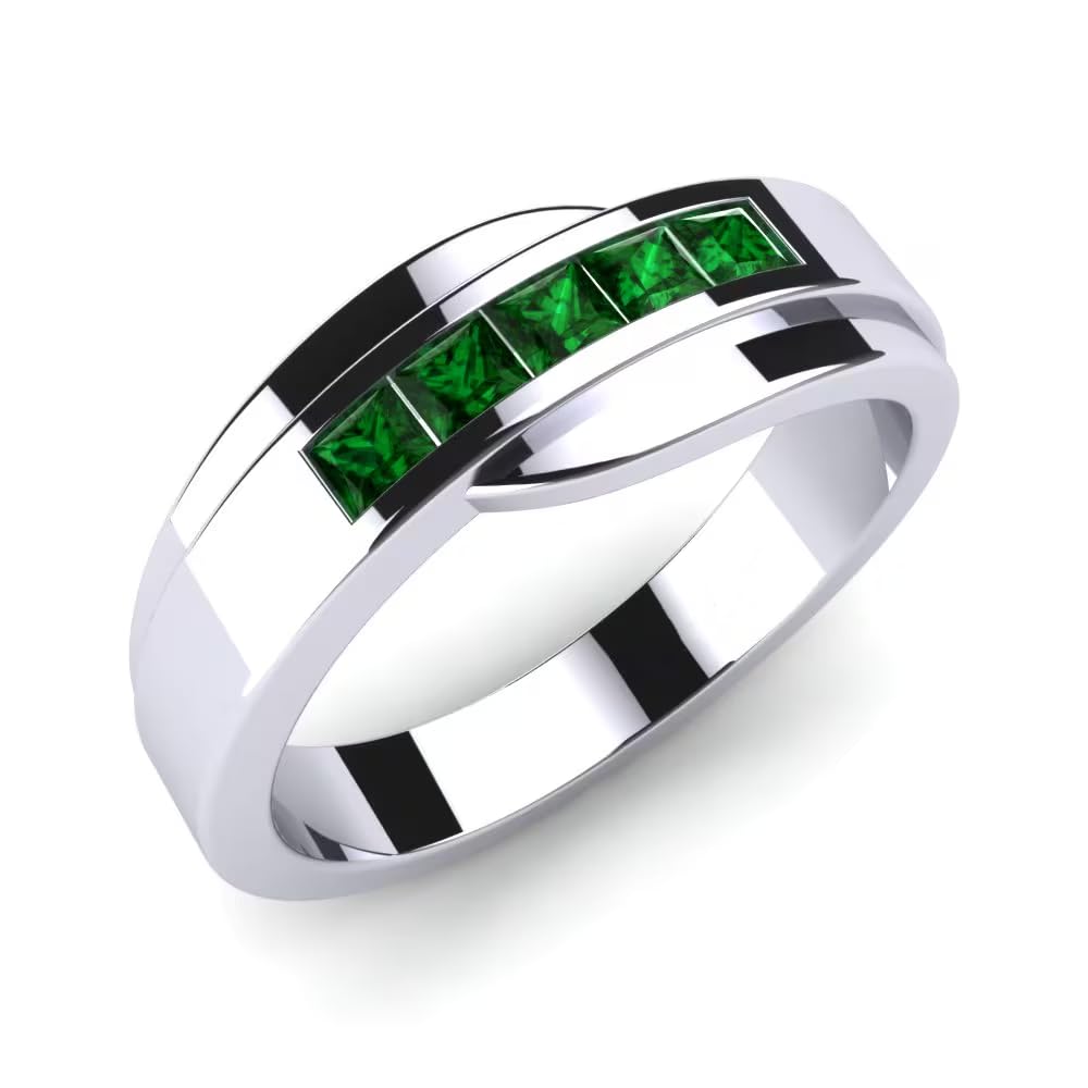 S925/10K 14K 18K Solid Gold Mens Gemstone Engagement Band Rings Personalized Engraved Sapphire/Garnet/Moissanite/Emerald/Black Onyx Ring for Men Women