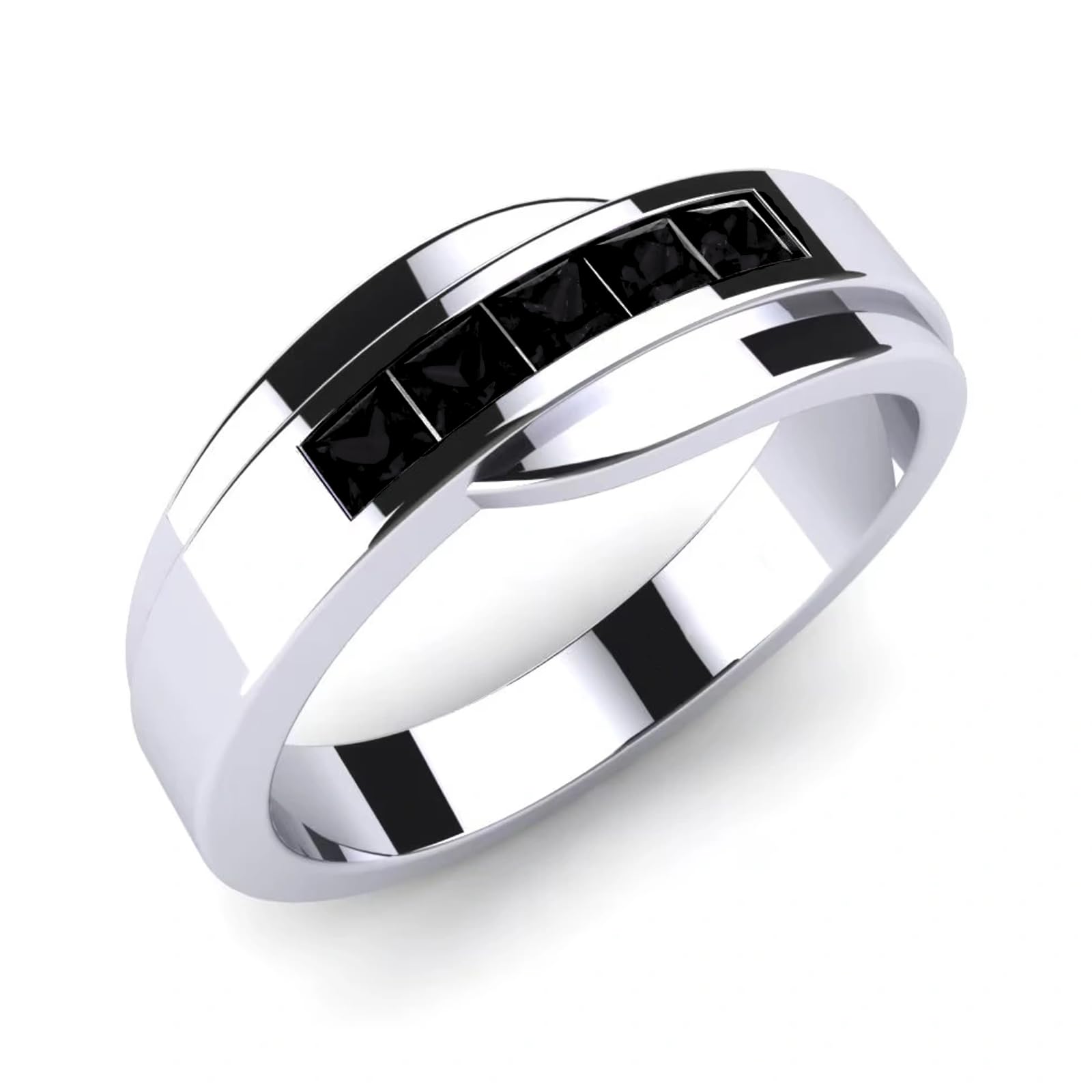 S925/10K 14K 18K Solid Gold Mens Gemstone Engagement Band Rings Personalized Engraved Sapphire/Garnet/Moissanite/Emerald/Black Onyx Ring for Men Women