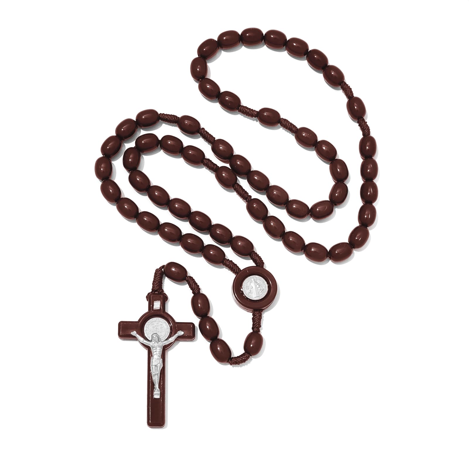 KOMI Catholic Rosary Beads for Men Holy Prayer Beads Rosary Necklace with Crucifix Cross Rosary Catholic Gifts