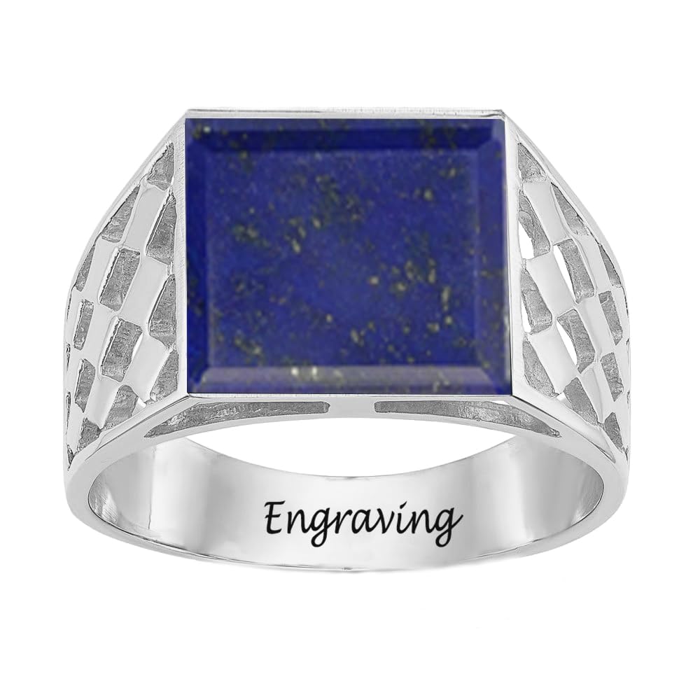 2-6 Carat Men Gemstone Engagement Ring 925 Sterling Silver Men's Birthstone Wedding Band Rings for Men Husband Grandpa Dad Christmas Birthday Anniversary Father's Day