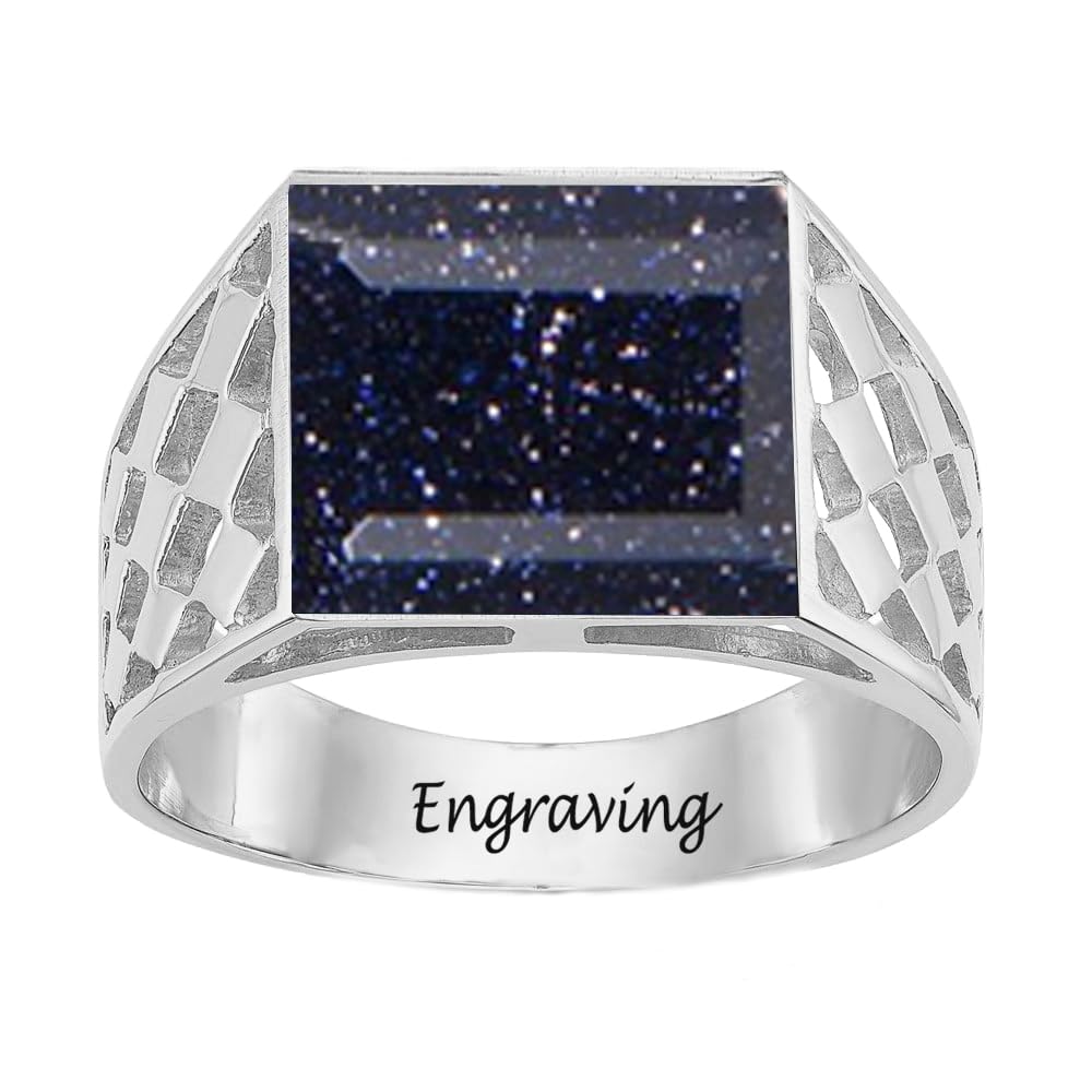 2-6 Carat Men Gemstone Engagement Ring 925 Sterling Silver Men's Birthstone Wedding Band Rings for Men Husband Grandpa Dad Christmas Birthday Anniversary Father's Day