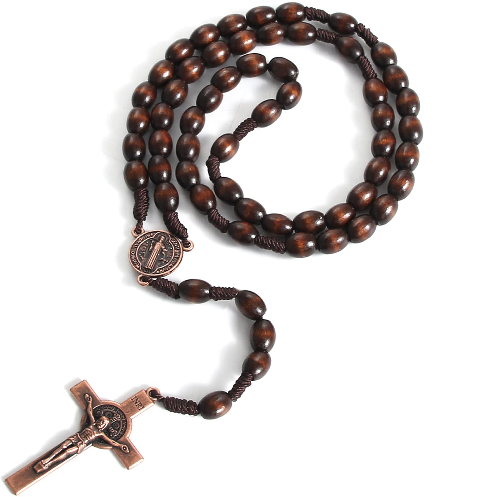 KOMI Catholic Rosary Beads for Men Holy Prayer Beads Rosary Necklace with Crucifix Cross Rosary Catholic Gifts