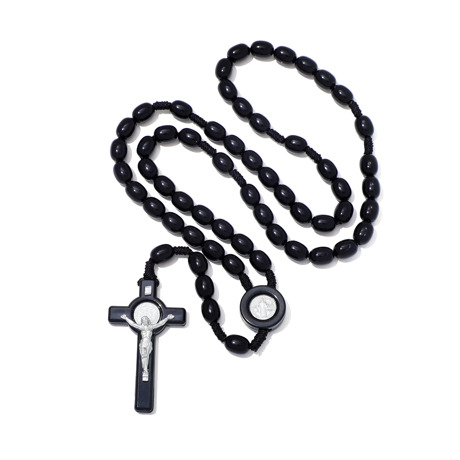 KOMI Catholic Rosary Beads for Men Holy Prayer Beads Rosary Necklace with Crucifix Cross Rosary Catholic Gifts