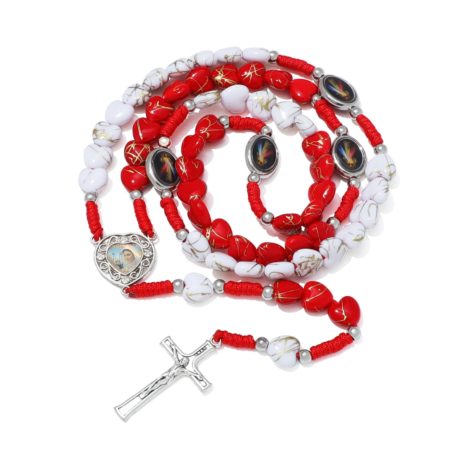 KOMI Catholic Rosary Beads for Men Holy Prayer Beads Rosary Necklace with Crucifix Cross Rosary Catholic Gifts