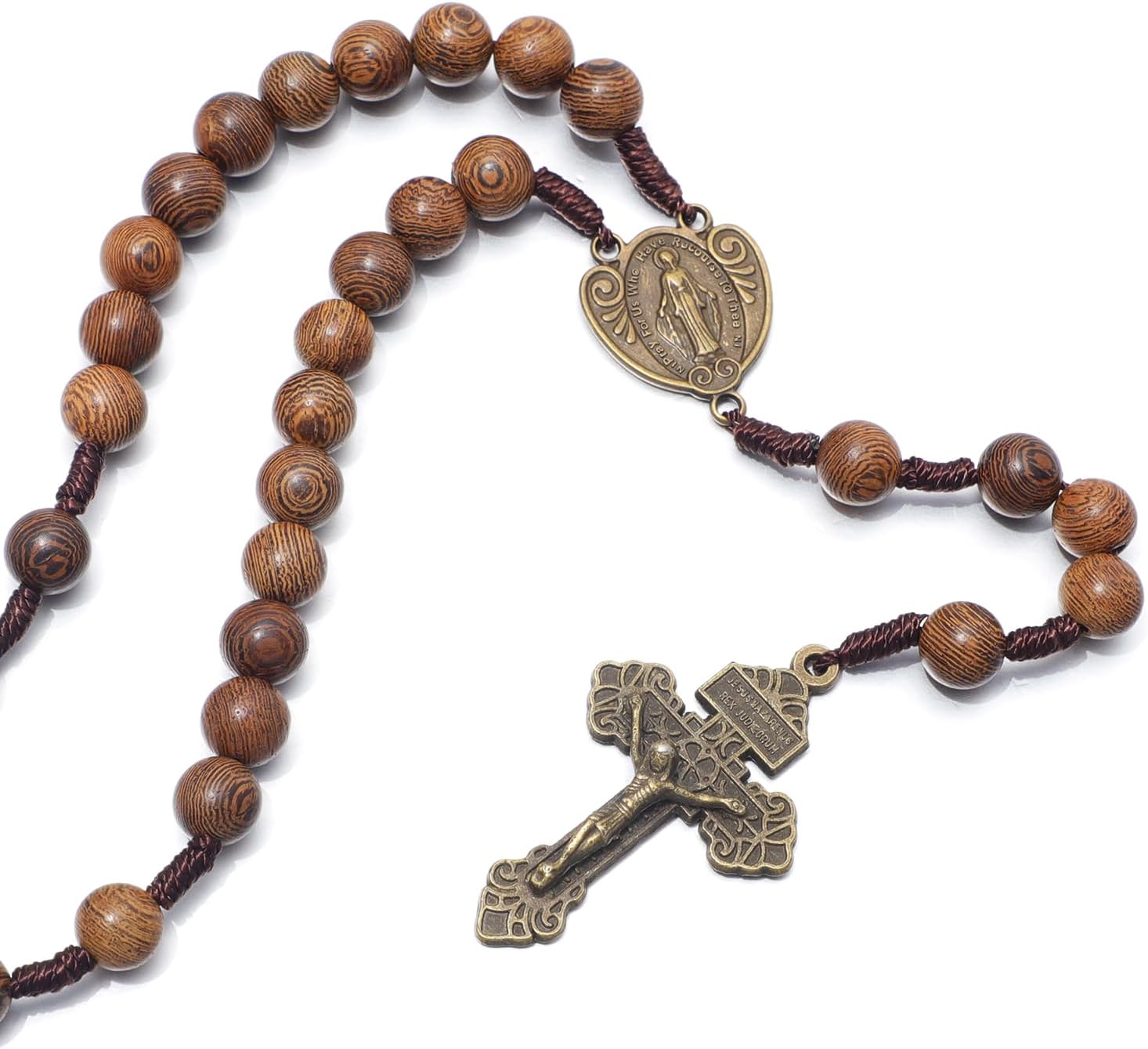 KOMI Catholic Rosary Beads for Men Holy Prayer Beads Rosary Necklace with Crucifix Cross Rosary Catholic Gifts