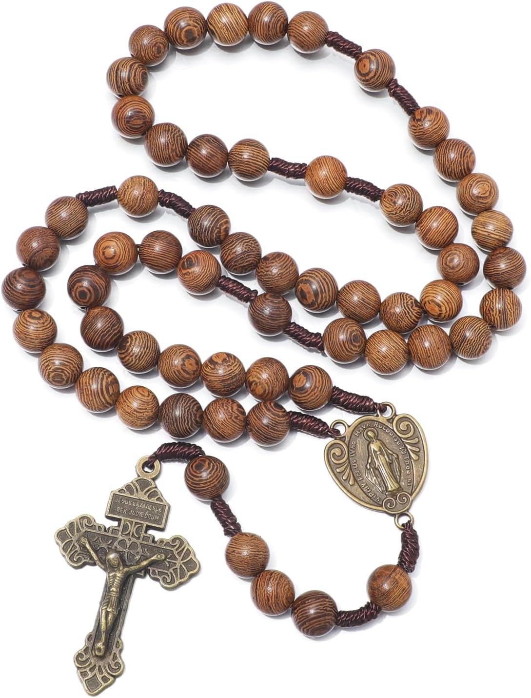 KOMI Catholic Rosary Beads for Men Holy Prayer Beads Rosary Necklace with Crucifix Cross Rosary Catholic Gifts