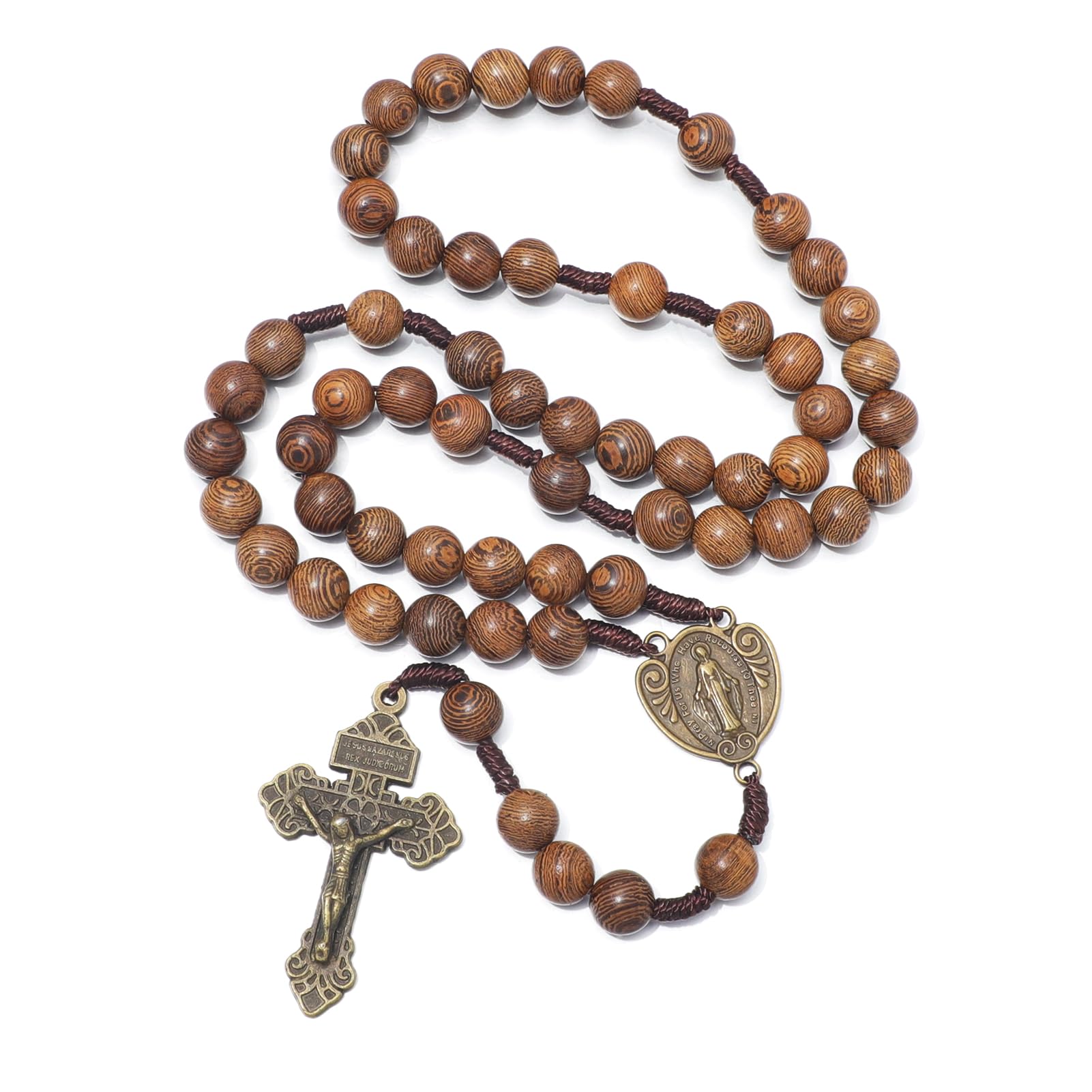 KOMI Catholic Rosary Beads for Men Holy Prayer Beads Rosary Necklace with Crucifix Cross Rosary Catholic Gifts