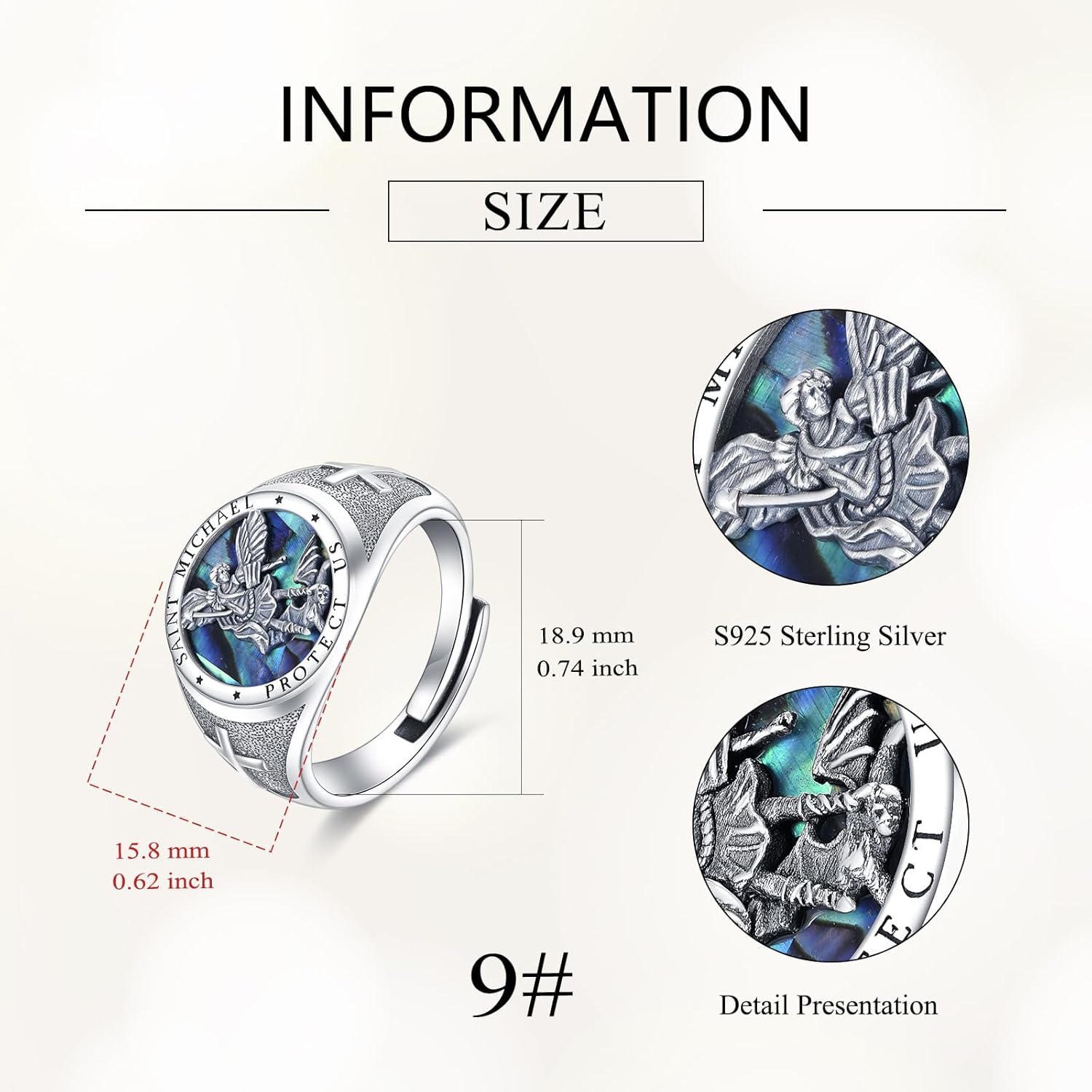 925 Sterling Silver Signet Ring Catholic Jewelry Gifts for Men Women