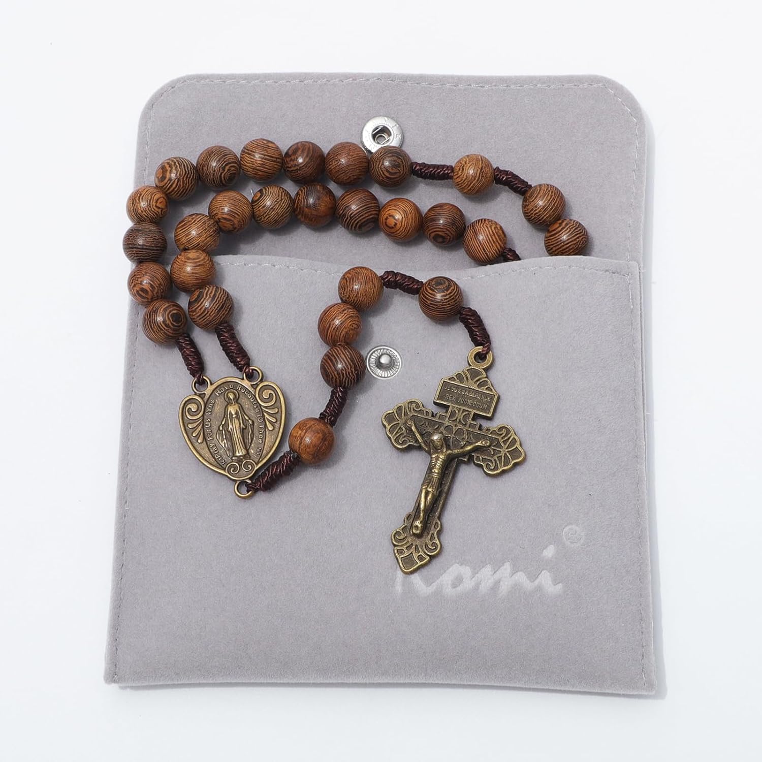 KOMI Catholic Rosary Beads for Men Holy Prayer Beads Rosary Necklace with Crucifix Cross Rosary Catholic Gifts
